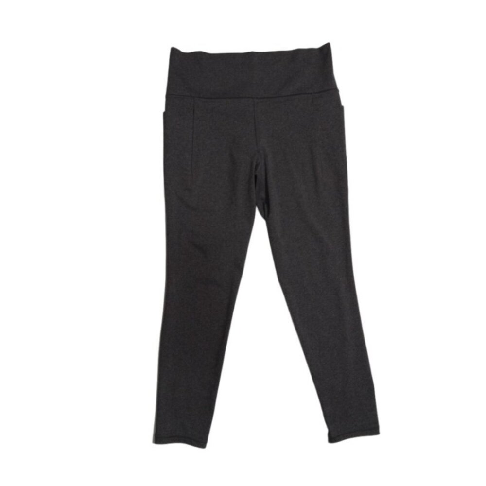 Athleta Women's Large Tall Salutation Stash Powervita Heather Gray 7/8 Leggings